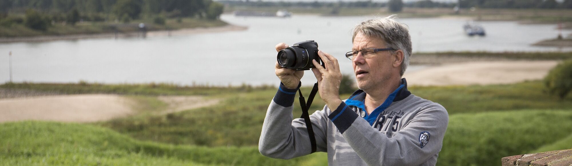 Uitkijk punt Fort Pannerden met op de achtergrond de Waal